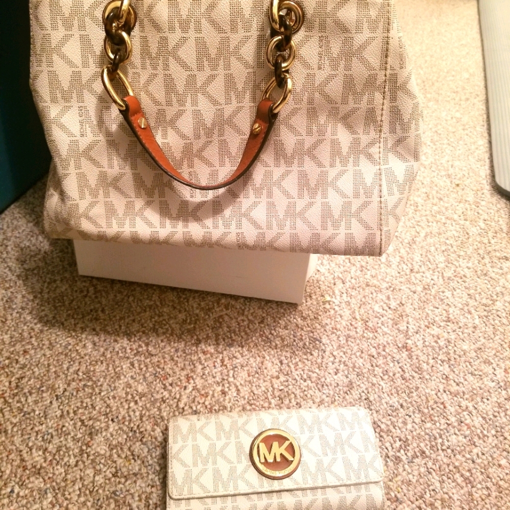 Michael Kors handbag and large wallet